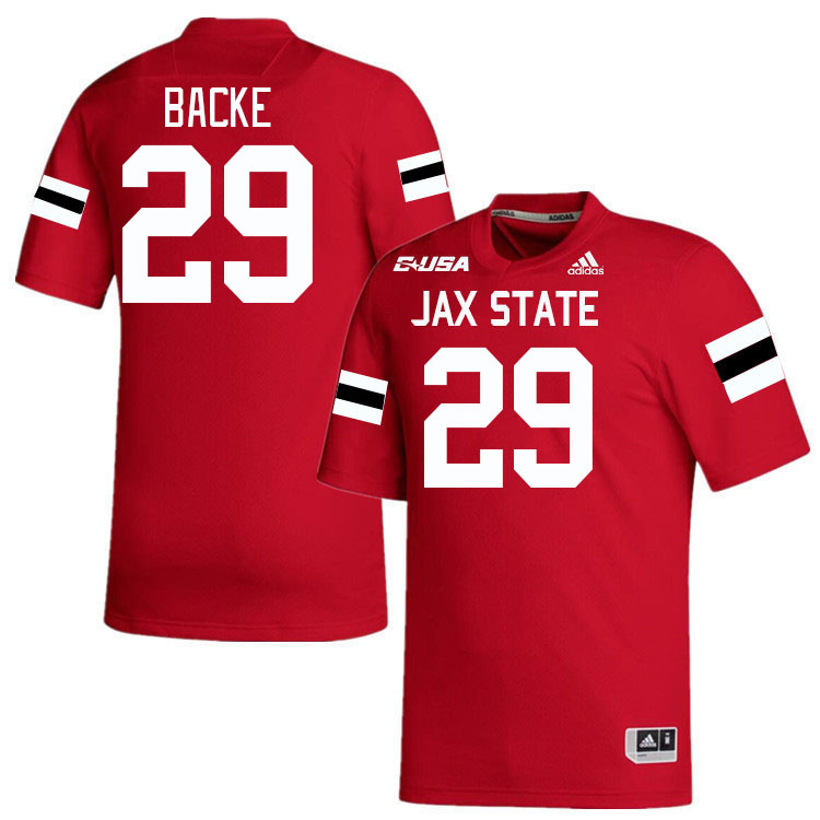 #29 Cade Backe Jacksonville State Gamecocks College Football Jerseys Stitched-Red